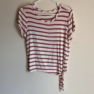 Olivia Rae Pink & White Striped Top, Medium